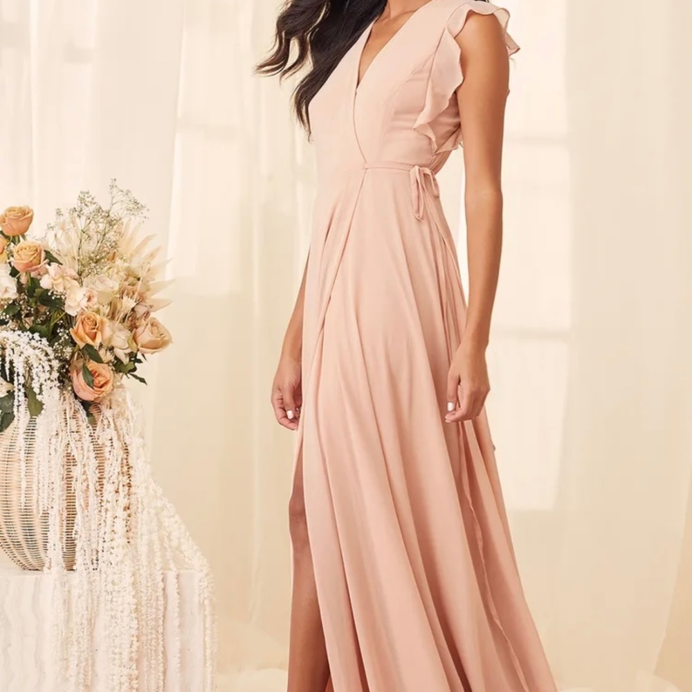 Crescendo Blush Wrap Maxi Dress